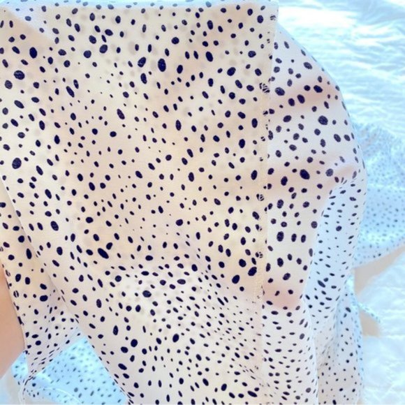 Dalmatian Print Cold Shoulder Blouse NEW - Picture 16 of 16